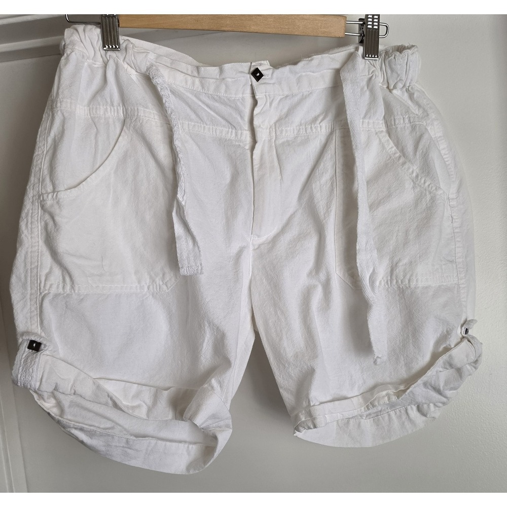Blanc du Nil Women Cotton Shorts Size 40 White Casual Coastal Bermuda